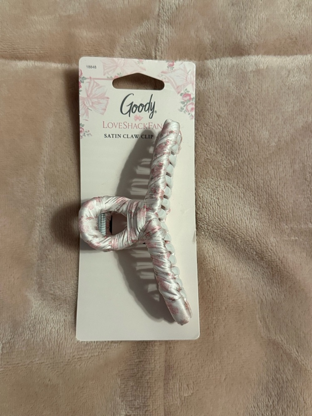 New Goody x Love Shack Fancy Floral Flower Satin Claw Clip